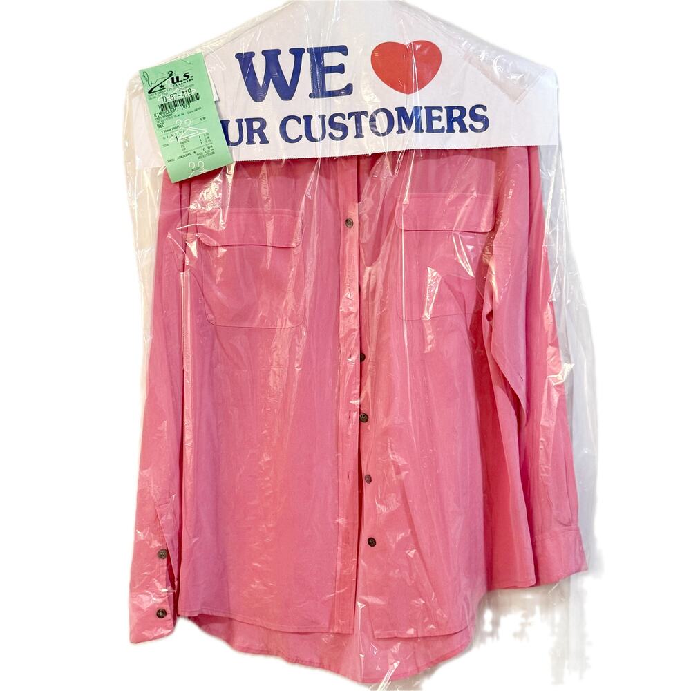 Two by Vince Camuto Soft Pink Button Down Silk Camp Utility Blouse Size Large - Picture 2 of 12